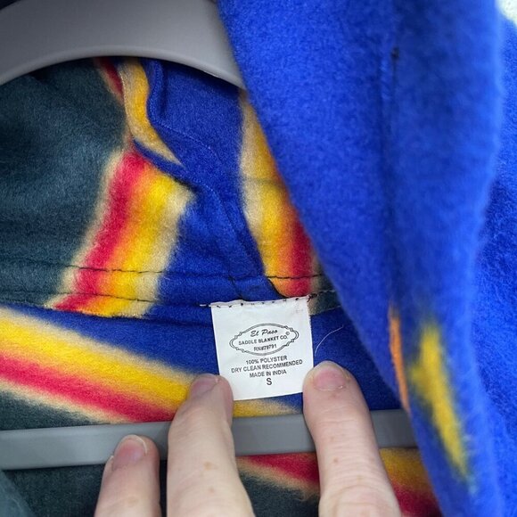 El Paso Saddle Blanket Co Aztec Southerwest Fleece Baja Sweatshirt Adult Small - Picture 2 of 6